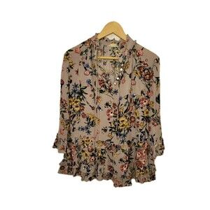Altar'd State Floral Ruffle Blouse - Multicolor
